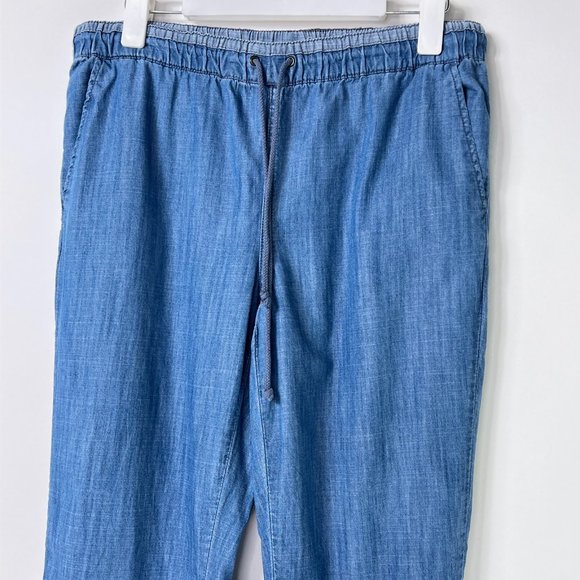 Life In Progress Blue Lyocell Blend Chambray Jogger Pants Pockets Womens Medium - Picture 3 of 7